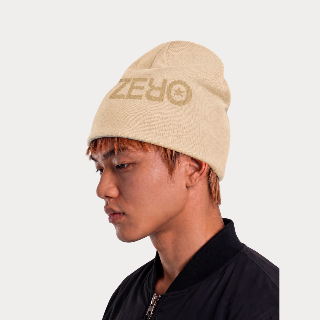 "ZERO STAR" Beige Beanie