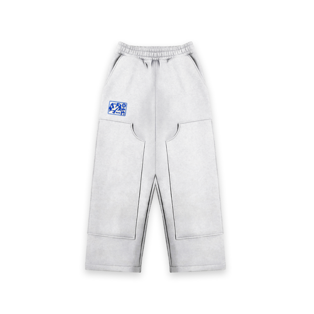 "TRUE BASICS" Heather Grey Carpenter Sweatpants