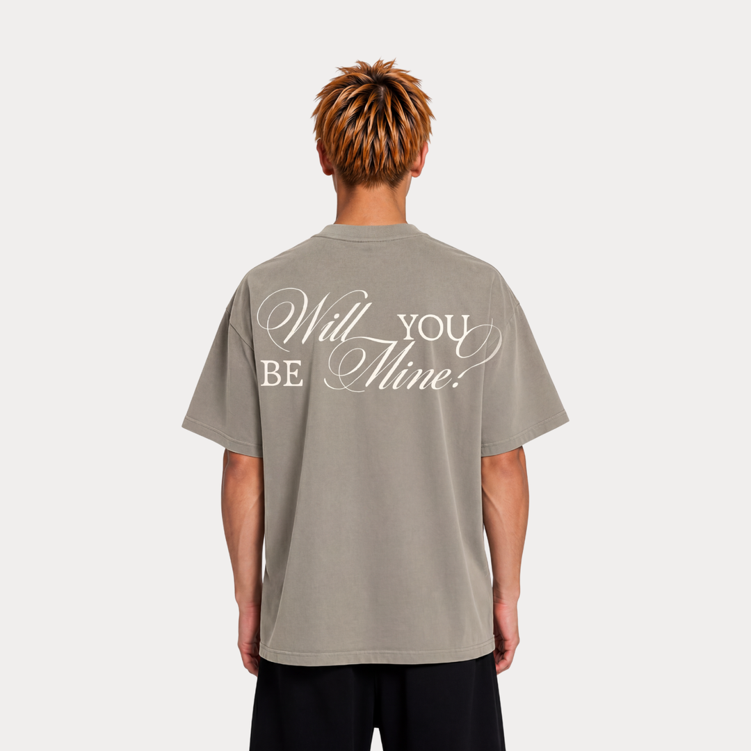 "WILL YOU BE MINE?" Beige Tee