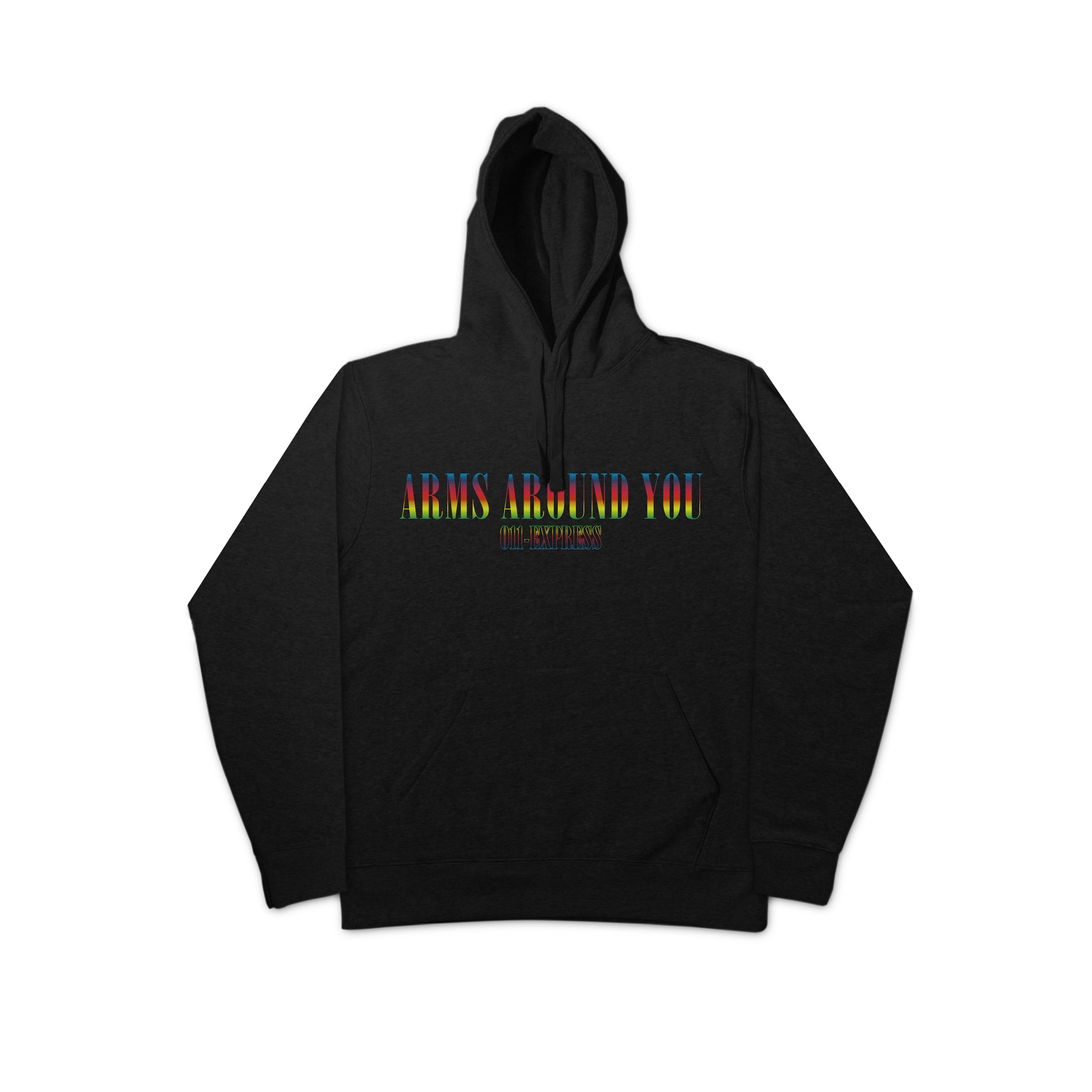 “ARMS AROUND YOU” - Black/Rainbow F&F Hoodie - 011-EXPRESS 