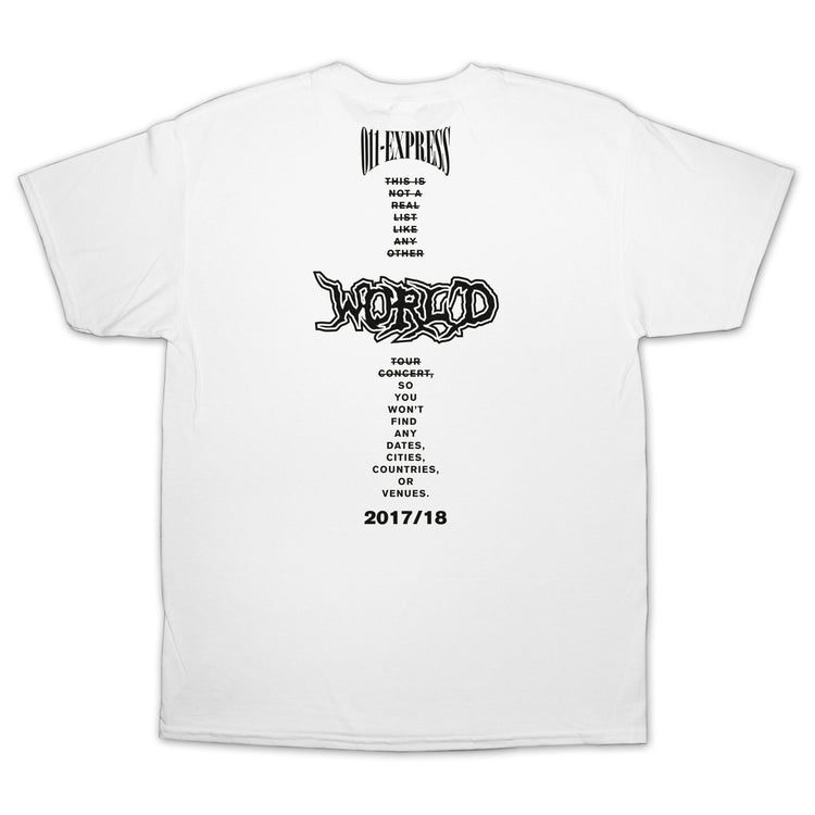 “FAKE LIST" White Tee - 011-EXPRESS 