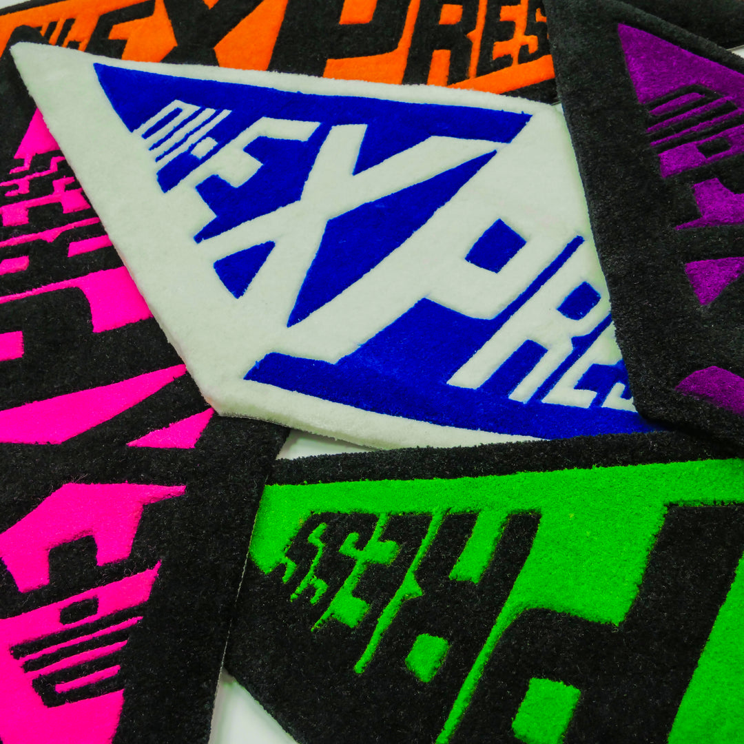 HANDMADE GREEN 3D LOGO RUG - 011-EXPRESS 